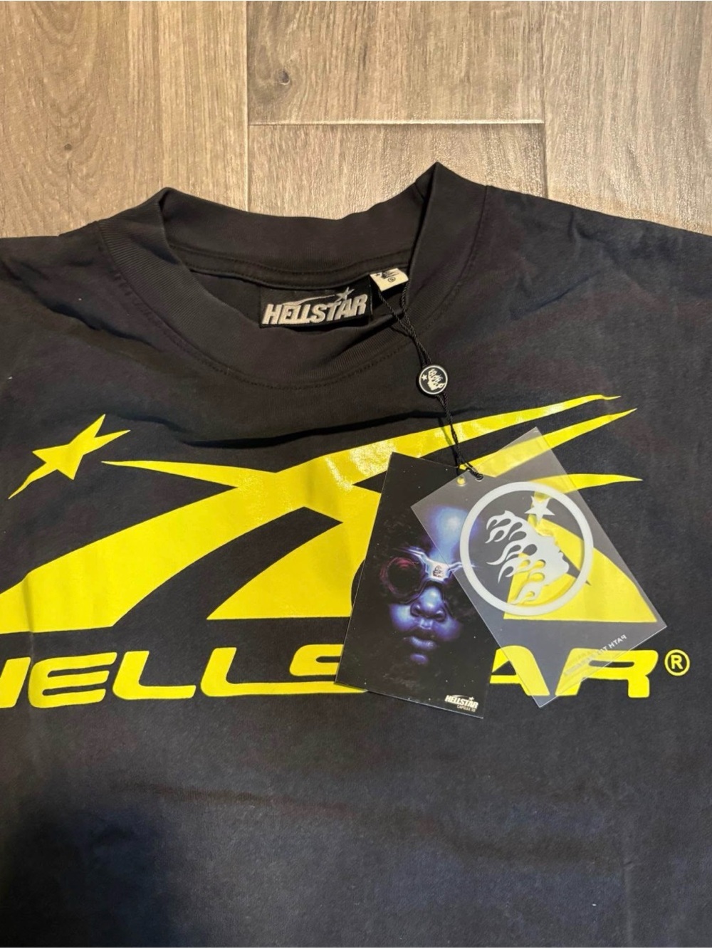 Hellstar Black Tee with Large Yellow Logo